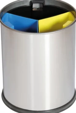 Corbeille de Tri Inox avec 3 Compartiments Amovibles - Probbax