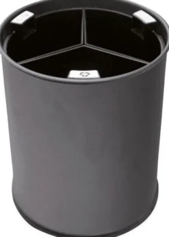 Corbeille de Tri Sélectif 13L avec 3 Compartiments Noirs - Probbax