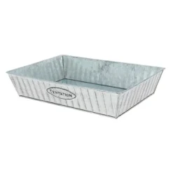 Corbeille Métal Embossé Rectangle Tentation 33X23 Lot de 38 - Créapak