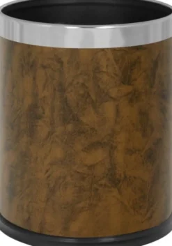Corbeille à Papier Simili Cuir 10L Marron - Probbax