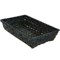 Corbeille Rectangle Banbou Bleu Vieto 33X20 Lot de 144 - Créapak