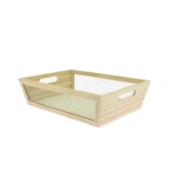 Corbeille Rectangle Bois Et Grillage 35X25 Lot de 20 - Créapak
