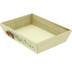 Corbeille Rectangle Bois Festive 35X25 Lot de 20 - Créapak