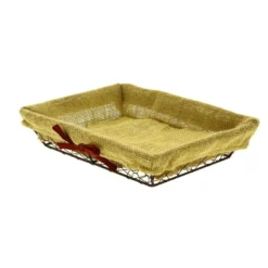 Corbeille Rectangle Métal Tissu Charlotte 28X20 Lot de 40 - Créapak