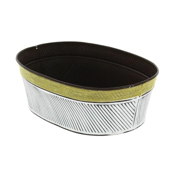 Corbeille Zinc Sizal 26X18.5 Lot de 26 - Créapak
