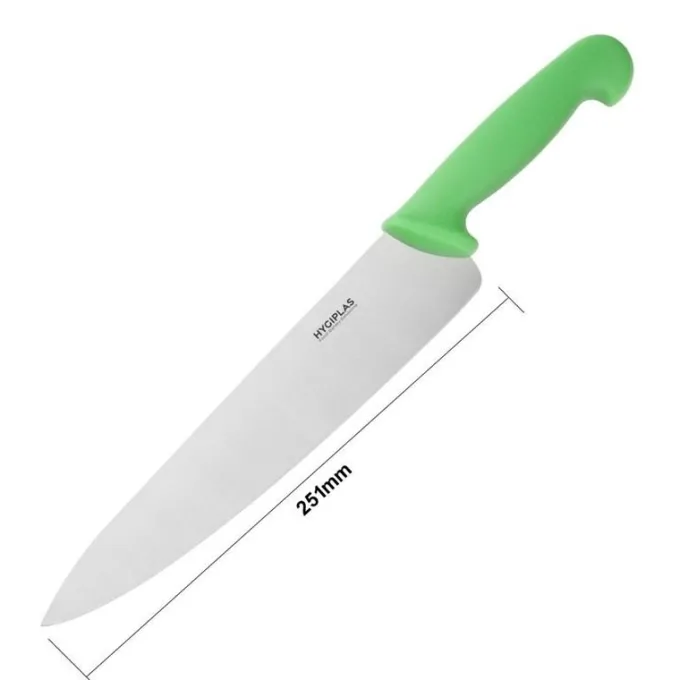 Couteau de Cuisinier Vert Professionnel 255mm - Hygiplas