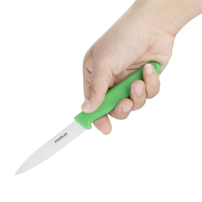 Couteau d'Office Professionnel Vert 75 mm - Hygiplas