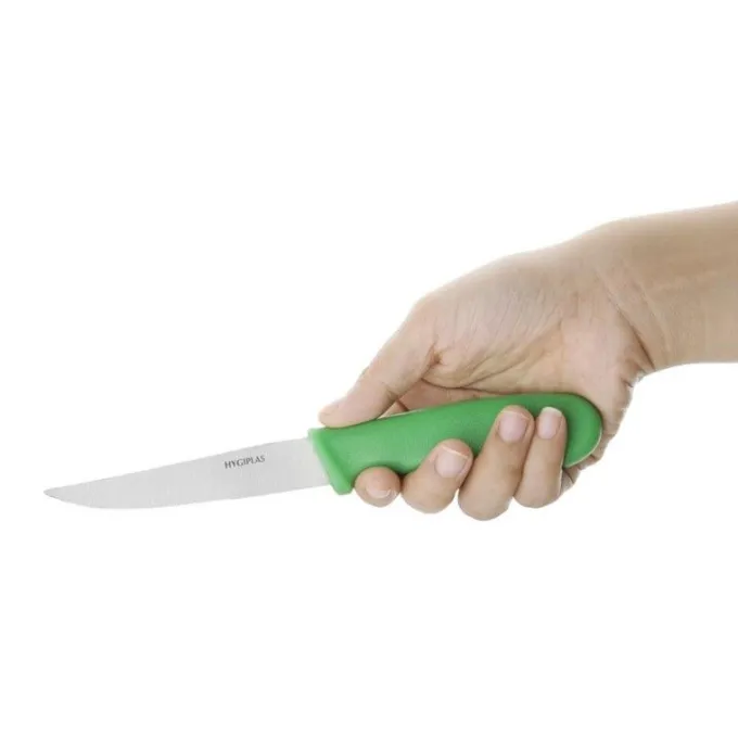 Couteau à Légumes Denté Vert 100 mm - Hygiplas
