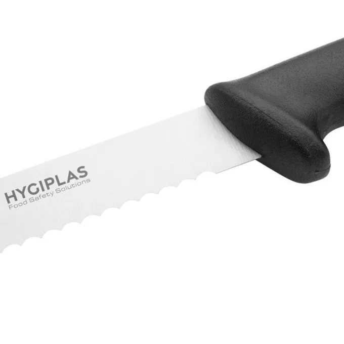 Couteau à Pain Professionnel Noir 200 mm - Hygiplas
