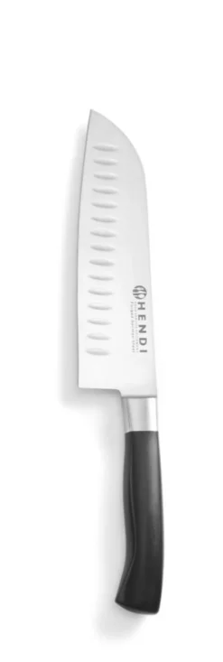 Couteau Santoku Profi Line Alvéolé Noir (L)310 mm - Hendi