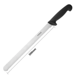 Couteau à Trancher 305 mm Denté Noir - Hygiplas