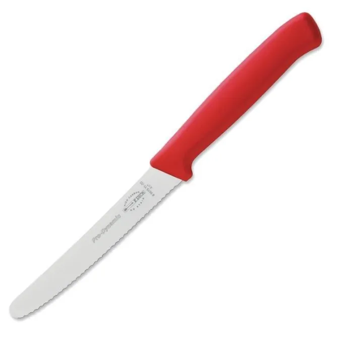 Couteau Universel Professionnel Denté Rouge 110mm - Dick Pro Dynamic