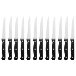 Couteau à Viande 215 mm Manche en Bois Noir Lot de 12 Olympia