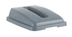 Couvercle avec ouverture pour poubelle étroite rectangulaire de 60 l, Gris clair, 660x470x(H)30mm - Hendi