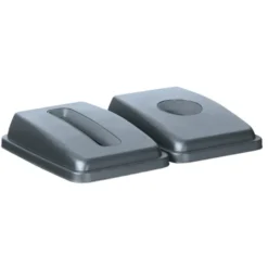 Couvercle avec ouverture pour poubelle étroite rectangulaire de 60 l, Gris clair, 660x470x(H)30mm - Hendi