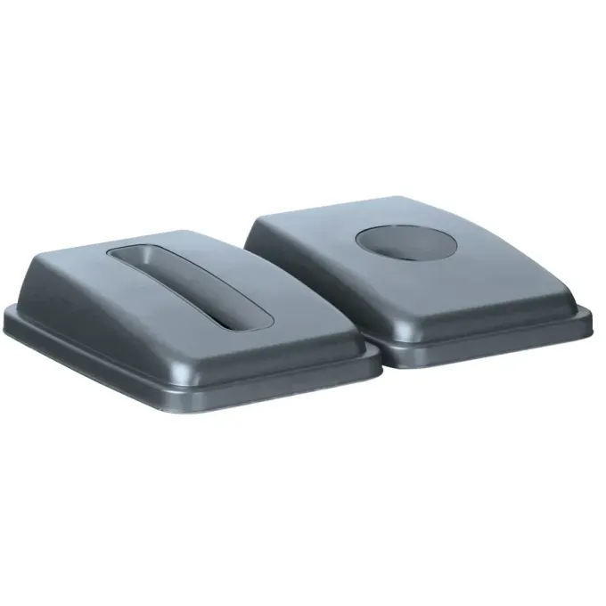 Couvercle avec ouverture pour poubelle étroite rectangulaire de 60 l, Gris clair, 660x470x(H)30mm - Hendi