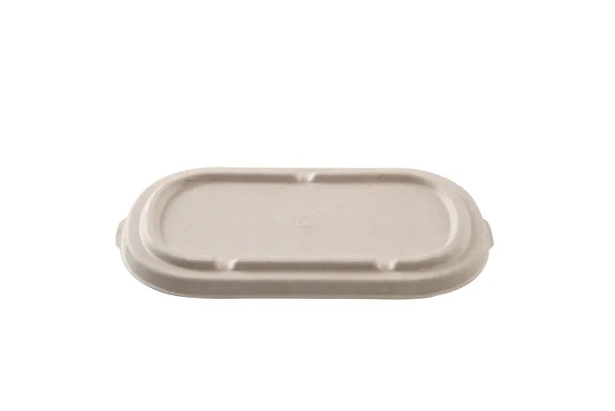 Couvercle crème en canne à sucre pour Barquette ovale 850 ml - 500 unités - Betik