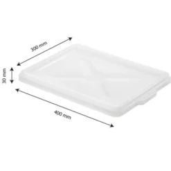 Couvercle pour caisse pleine 400 x 300 x 30 mm - blanc - Gilac