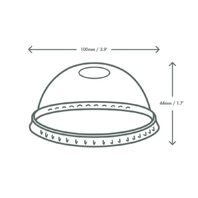 Couvercles Écologiques Compostables avec Trou - Pour Gobelets GH014 et GH015 - Vegware