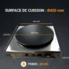 Crêpière Electrique 1 Plaque en Fonte Adhésive 400 mm - L2G