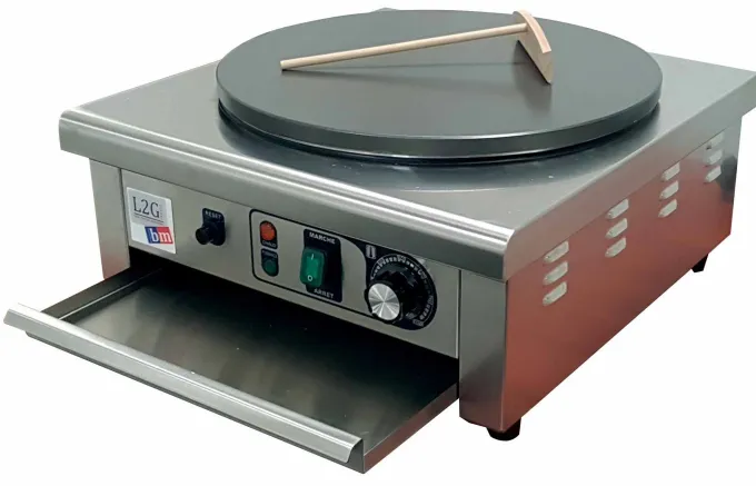 Crêpière Electrique 1 Plaque en Fonte Adhésive 400 mm - L2G