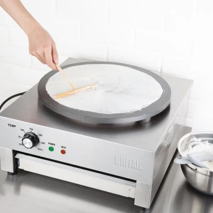 Crêpière Professionnelle en Fonte Antiadhésive Ø 400 mm - Buffalo