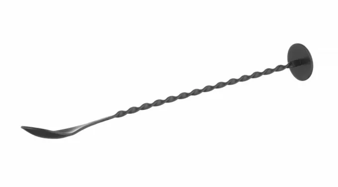 Cuillère à Cocktail avec Pilon Bar up Noir 280x35mm - Hendi
