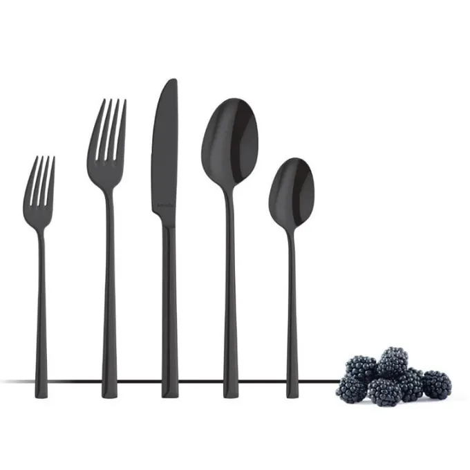 Cuillère à Dessert METROPOLE Noire - Lot de 12 - Amefa