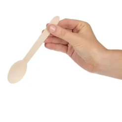 Cuillères à dessert en bois jetables 166 mm - Plastico - Boite de 100