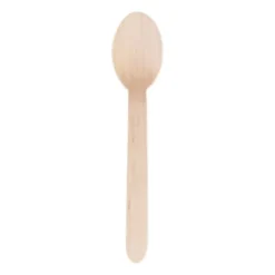 Cuillères à dessert en bois jetables 166 mm - Plastico - Boite de 100