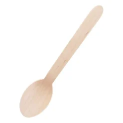 Cuillères à dessert en bois jetables 166 mm - Plastico - Boite de 100