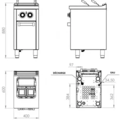 Cuiseur à Pâtes Electrique 25 Litres Série 600 sur Placard - Hr Fainca