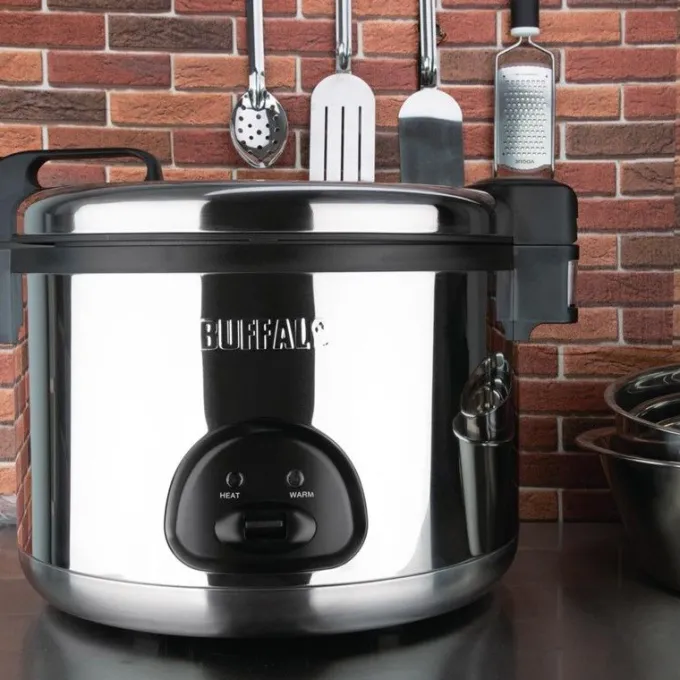 Cuiseur à Riz Grande Capacité en Inox - 9 Litres - Buffalo
