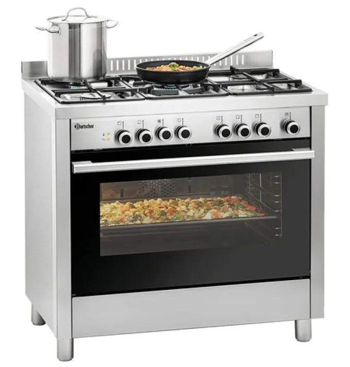 Cuisinière à gaz 5 Feux et Four Multifonction - Bartscher