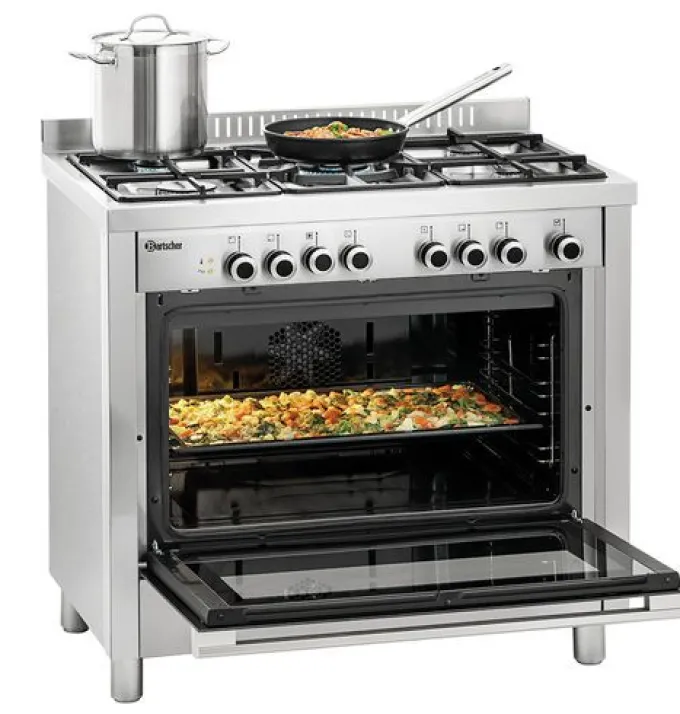 Cuisinière à gaz 5 Feux et Four Multifonction - Bartscher