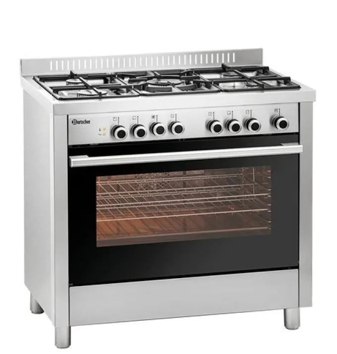 Cuisinière à gaz 5 Feux et Four Multifonction - Bartscher