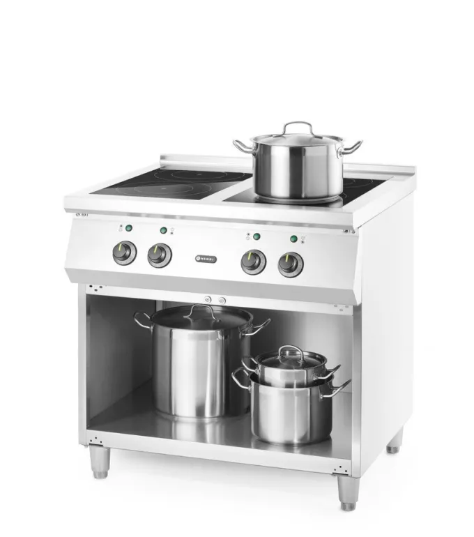 Cuisinière à induction avec 4 foyers 400V/17000W 800x700x(H)870 mm - Hendi