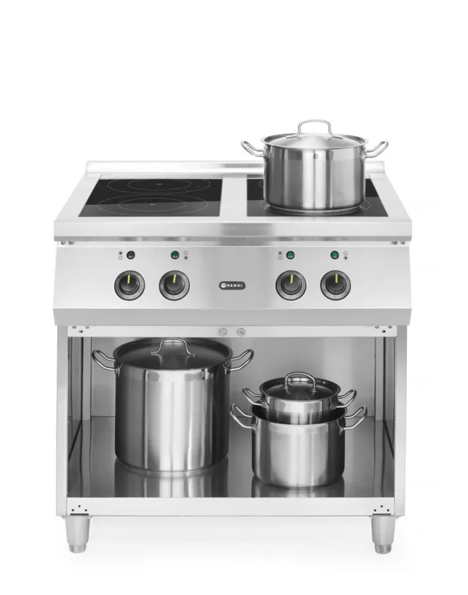 Cuisinière à induction avec 4 foyers 400V/17000W 800x700x(H)870 mm - Hendi