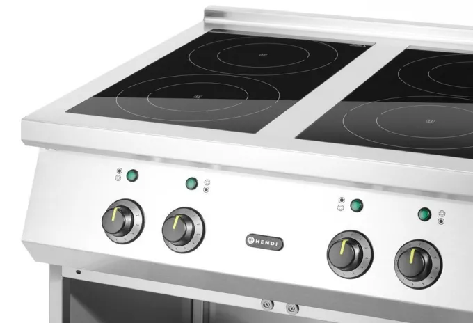 Cuisinière à induction avec 4 foyers 400V/17000W 800x700x(H)870 mm - Hendi
