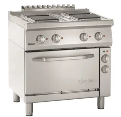 Cuisinière Électrique à 4 Plaques Carrées avec Four Électrique GN 1/1 - Bartscher