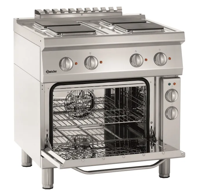 Cuisinière Électrique à 4 Plaques Carrées avec Four Électrique GN 1/1 - Bartscher