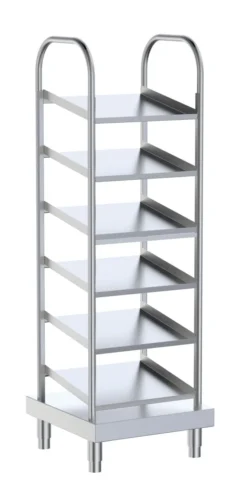 Distributeur d'Assiettes sur Piètement en Inox - 6 Étagères - Distform