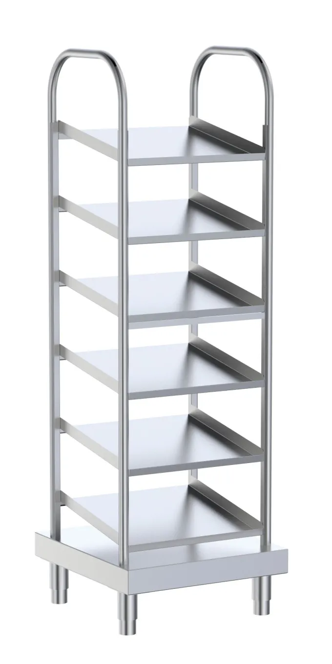 Distributeur d'Assiettes sur Piètement en Inox - 6 Étagères - Distform