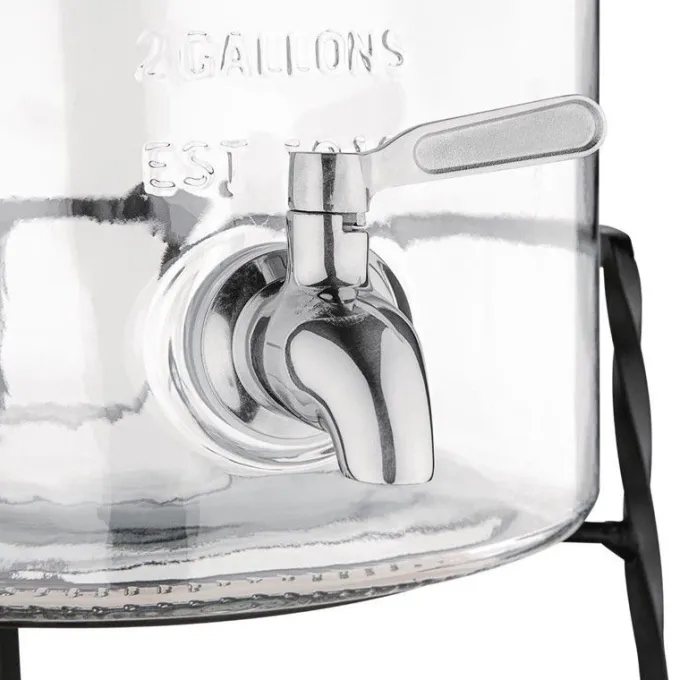 Distributeur d'Eau Rétro en Verre avec Socle 8,5 L - Olympia