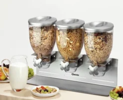 Distributeur de Céréales/Aliments Secs Triple - 3 x 3,5 L - Bartscher