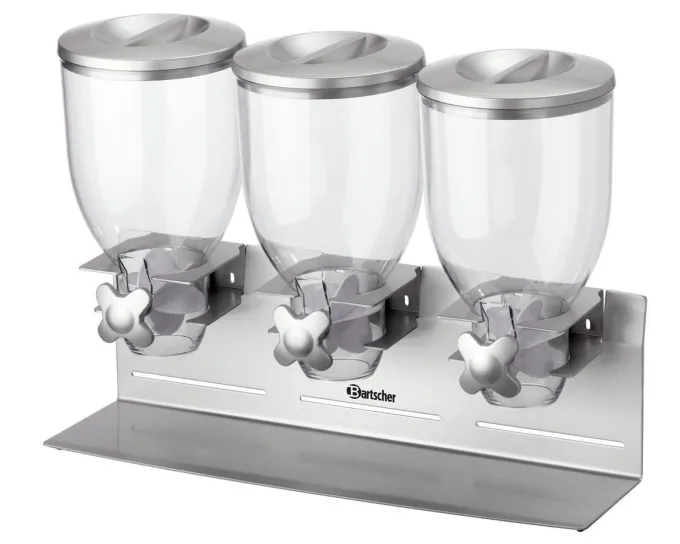 Distributeur de Céréales/Aliments Secs Triple - 3 x 3,5 L - Bartscher