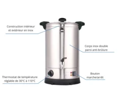 DISTRIBUTEUR EAU CHAUDE DOUBLE PAROI 10 LITRES - L2G