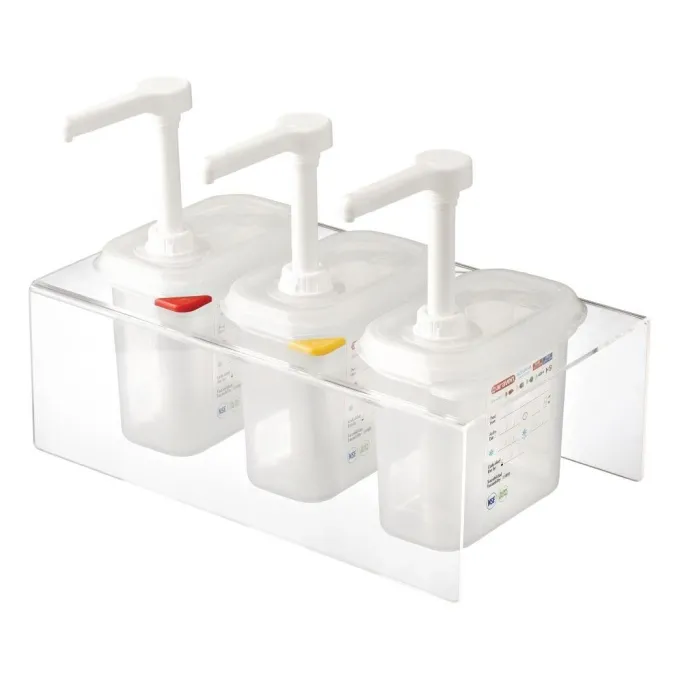 Distributeurs de sauce transparents Lot de 3 GN 1/9 - Araven