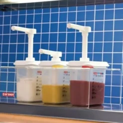 Distributeurs de sauce transparents Lot de 3 GN 1/9 - Araven