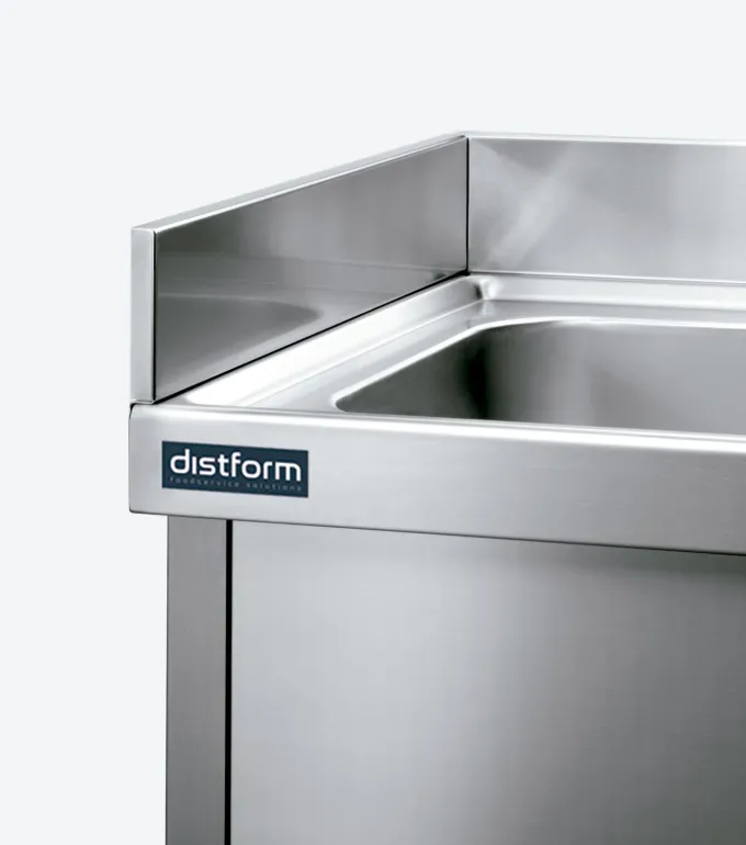 Dosseret Gauche en Inox Latéral Amovible pour Plonges - Gamme 700 - Distform